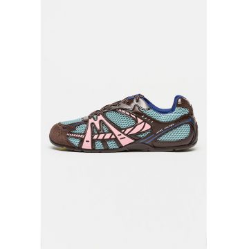 Pantofi sport The 72 Spring din plasa cu garnituri din piele intoarsa - Albastru aquamarin/Roz