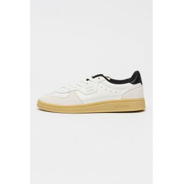 Pantofi sport The Greenwich Edge cu insertii de piele intoarsa - Alb murdar