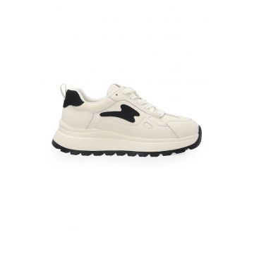 Pantofi sport wedge din piele cu profil jos - in doua culori