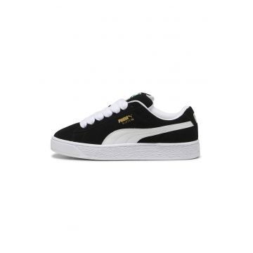 Pantofi sport XL Jasmine din piele intoarsa cu sireturi de rezerva - Alb/Negru