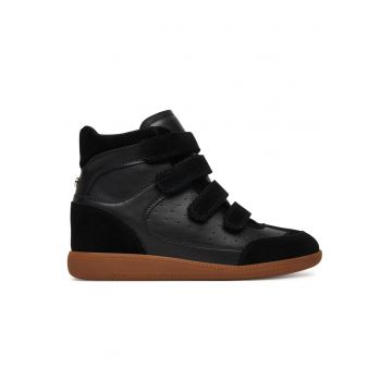 Tenisi dama  piele naturala - negru - inchidere velcro -