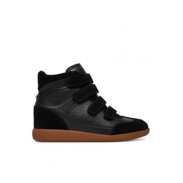 Tenisi dama  piele naturala - negru - inchidere velcro -