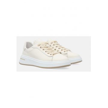 Pantofi din piele wedge cu detalii metalice
