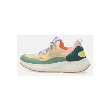 Pantofi sport cu talpa wedge si model colorblock