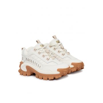 Pantofi sport dama -  material textil - alb/maro
