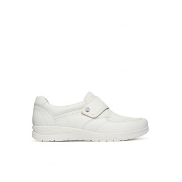 Pantofi sport dama -  piele naturala - bej - sistem inchidere Velcro