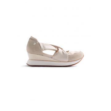 Pantofi sport de piele intoarsa cu decupaje Tuhelj - Alb murdar