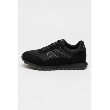Pantofi sport din material textil cu logo - Negru