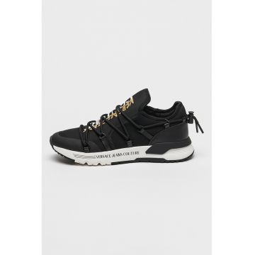 Pantofi sport din material textil cu snur Dynamic - Alb/Auriu/Negru