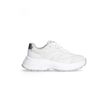 Pantofi sport din piele cu sireturi - Alb murdar