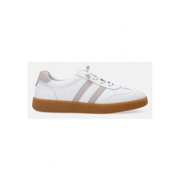 Pantofi sport din piele in doua culori - cu profil jos