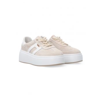 Pantofi sport din piele intoarsa cu talpa wedge -