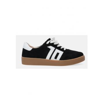 Pantofi sport din piele intoarsa si detalii din piele