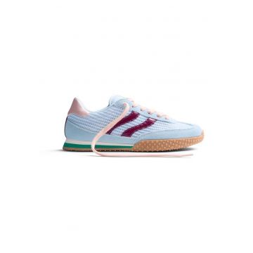 Pantofi sport din piele intoarsa si plasa cu aspect texturat Chacke - Rosu/Albastru