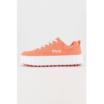Pantofi sport flatform cu logo Sandblast - Roz somon
