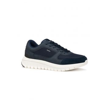 Pantofi sport Herren din material textil cu insertii din piele ecologica - Albastru ultramarin