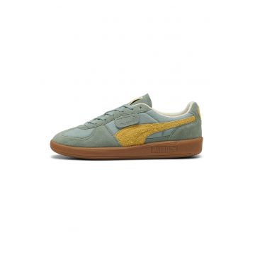 Pantofi sport low-cut cu garnituri de piele intoarsa - Verde/Galben sofran
