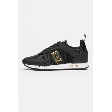 Pantofi sport low-cut cu logo - Auriu/Negru/Alb optic