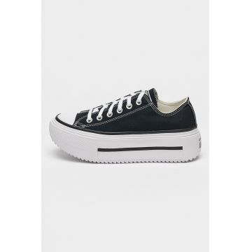 Pantofi sport low-cut cu platforma Lift Double - Alb/Negru