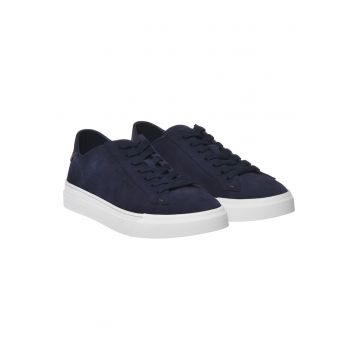 Pantofi sport low-cut de piele intoarsa - Albastru