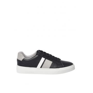 Pantofi sport low-cut de piele - Negru