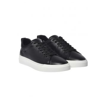 Pantofi sport low-cut de piele - Negru