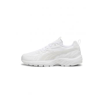 Pantofi sport low-cut de piele si piele ecologica Milenio - Alb