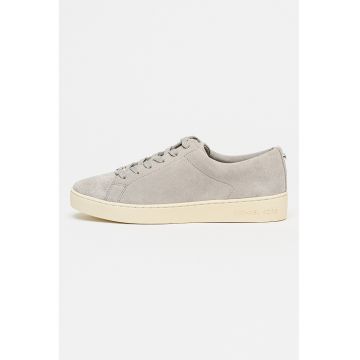 Pantofi sport low-cut Keaton din piele intoarsa - Gri cenusiu