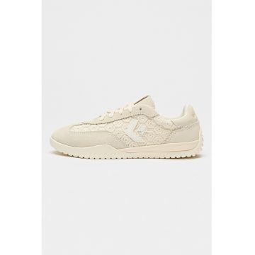 Pantofi sport low-cut Run Star crosetati cu insertii de piele intoarsa - Crem