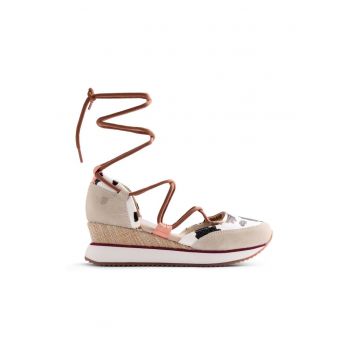 Pantofi sport wedge cu decupaje Abuya - Maro/Bej