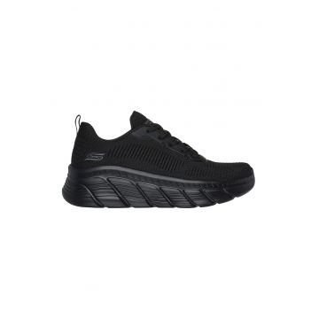 Pantofi sport wedge de plasa Flex - Flying - Negru