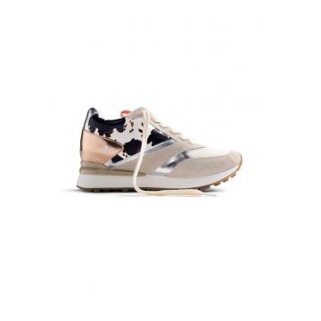 Pantofi sport wedge Tabora - Negru/Bej