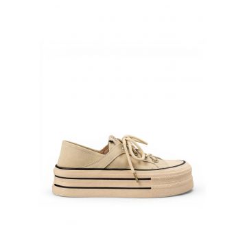 Tenisi  2066T crem - piele naturala - Crem