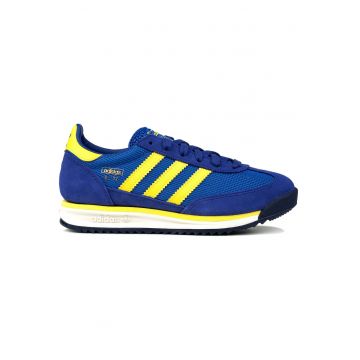 Tenisi dama  design retro - piele intoarsa/nylon - albastru/galben