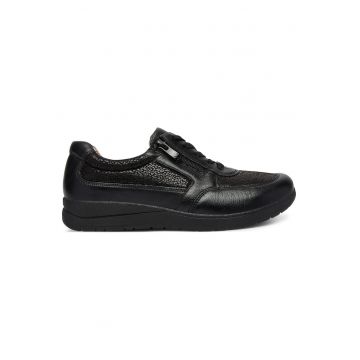 Tenisi dama -  negru - fermoar - Negru