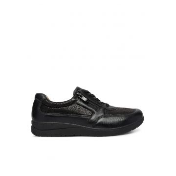 Tenisi dama -  negru - fermoar - Negru