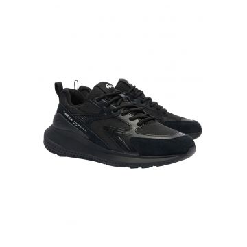 Pantofi psort de piele ecologica si piele intoarsa L003 Eco Core Active - Negru