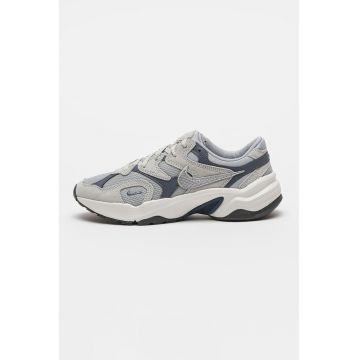 Pantofi sport AL8 cu garnituri de piele intoarsa si talpa demi-wedge - Albastru prafuit/Gri cenusiu