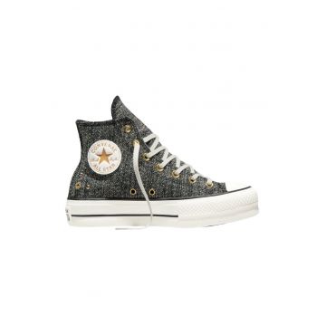 Pantofi sport  Chuck Taylor All Star Lift Platform Heathered Glam 60527 - Negru
