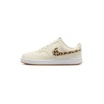 Pantofi sport cu logo cu animal print Court Vision - Bej/Crem