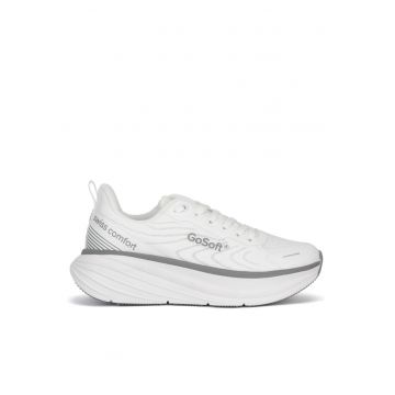Pantofi sport dama -  textil - alb/gri