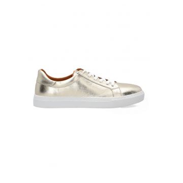 Pantofi sport din piele cu aspect metalizat - Auriu