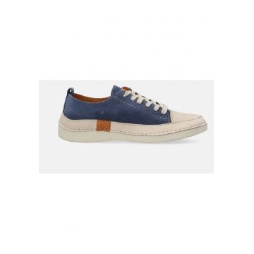 Pantofi sport din piele intoarsa cu varf contrastant