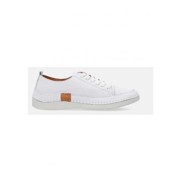Pantofi sport din piele naturala - Alb