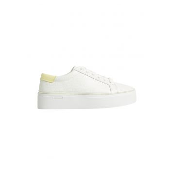 Pantofi sport flatform cu imprimeu logo - Alb murdar