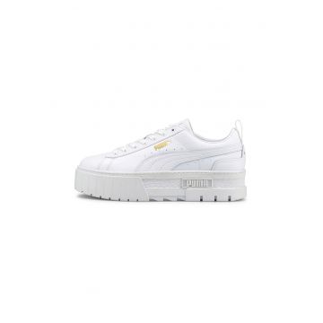 Pantofi sport flatform de piele Mayze Classic - Alb