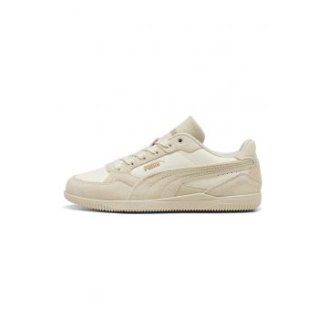 Pantofi sport K-Moda de piele ecologica cu garnituri de piele intoarsa - Bej/Bej deschis