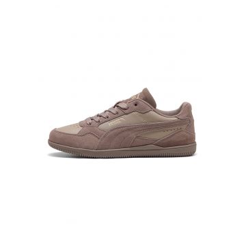 Pantofi sport K-Moda de piele ecologica cu garnituri de piele intoarsa - Maro deschis/Roz prafuit