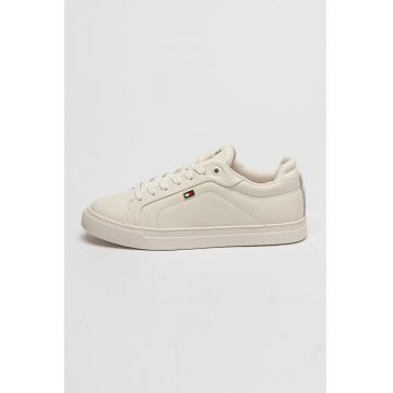 Pantofi sport low-cut din piele - Alb fildes