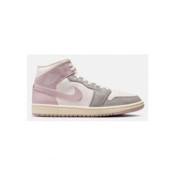 Pantofi sport mid din piele naturala si piele ecologica - Gri/Bej/Roz